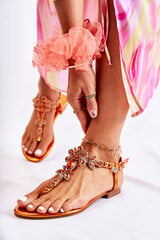 Sieviešu vasaras sandales, oranžā krāsā cena un informācija | Sieviešu sandales | 220.lv