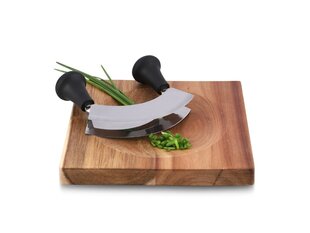 Двойной нож для зелени с деревянной дощечкой Weis, 14 см цена и информация | Ножи и аксессуары для них | 220.lv