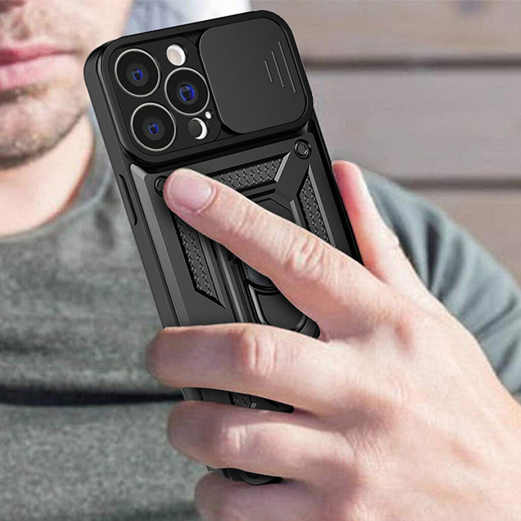 Hybrid Armor Camshield piemērots iPhone 13 Pro Max, rozā cena un informācija | Telefonu vāciņi, maciņi | 220.lv