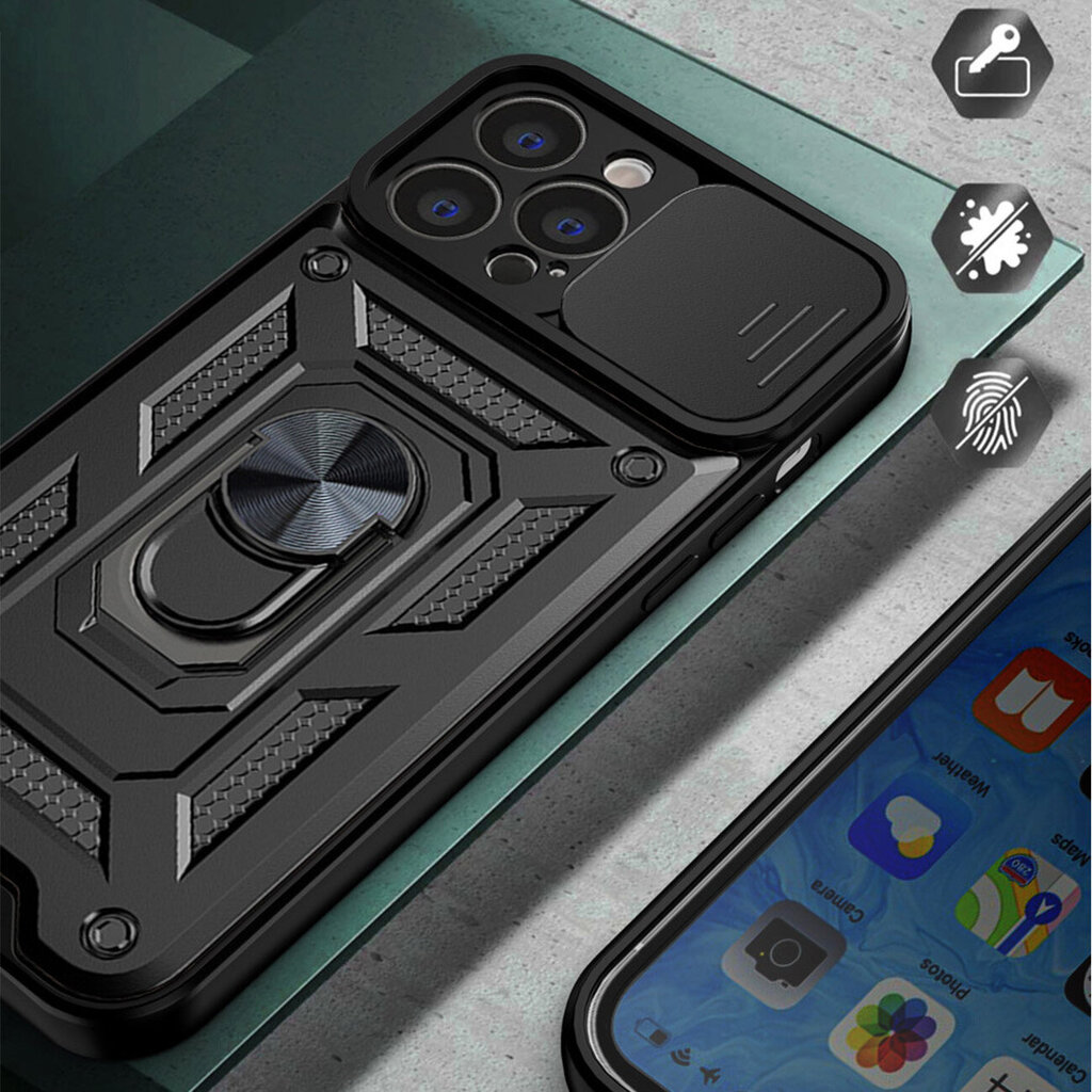 Hybrid Armor Camshield piemērots iPhone 13 Pro Max, rozā cena un informācija | Telefonu vāciņi, maciņi | 220.lv