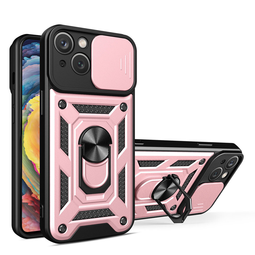 Hybrid Armor Camshield piemērots iPhone 14 Plus, rozā cena un informācija | Telefonu vāciņi, maciņi | 220.lv