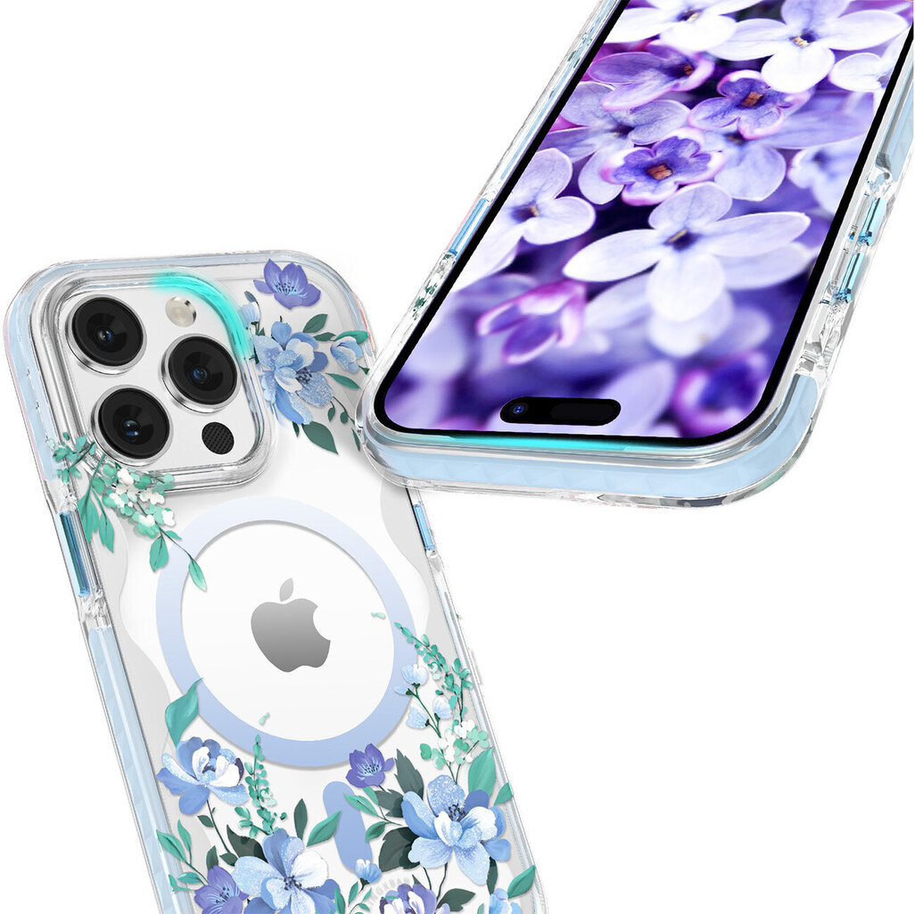 Kingxbar Flora Series piemērots iPhone 14 MagSafe, zils цена и информация | Telefonu vāciņi, maciņi | 220.lv