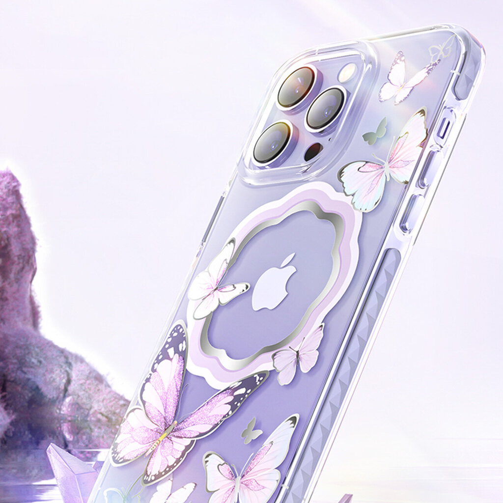 Kingxbar Butterfly Series piemērots iPhone 14 Plus MagSafe, violets цена и информация | Telefonu vāciņi, maciņi | 220.lv