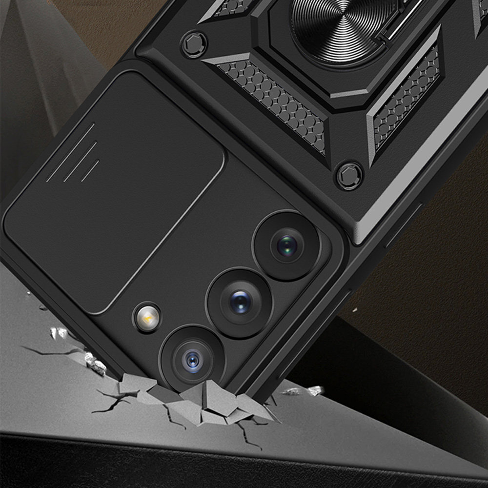Hybrid Armor Camshield paredzēts Samsung Galaxy A14, melns cena un informācija | Telefonu vāciņi, maciņi | 220.lv
