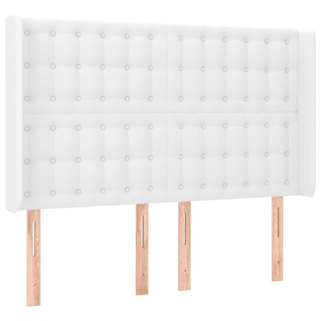 Atsperu gulta ar matraci un LED gaismām vidaXL, 140x190 cm, balts cena un informācija | Gultas | 220.lv
