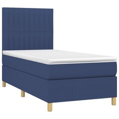 Atsperu gulta ar matraci un LED gaismām vidaXL, 100x200 cm, zils цена и информация | Кровати | 220.lv