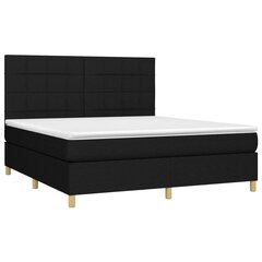 Atsperu gulta ar matraci un LED gaismām vidaXL, 180x200 cm, melns cena un informācija | Gultas | 220.lv
