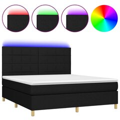 Кровать vidaXL, 180х200 см, черный цена и информация | Кровати | 220.lv