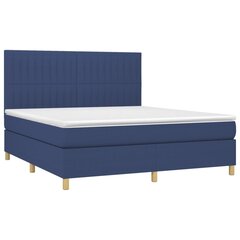 Atsperu gulta ar matraci un LED gaismām vidaXL, 180x200 cm, zils цена и информация | Кровати | 220.lv