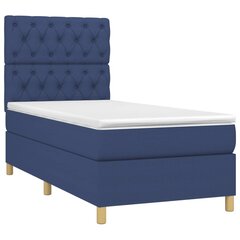Atsperu gulta ar matraci un LED gaismām vidaXL, 80x200 cm, zils cena un informācija | Gultas | 220.lv