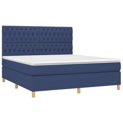 Atsperu gulta ar matraci un LED gaismām vidaXL, 180x200 cm, zils cena un informācija | Gultas | 220.lv