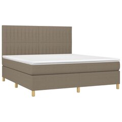 Atsperu gulta ar matraci un LED gaismām vidaXL, 160x200 cm, pelēkbrūns cena un informācija | Gultas | 220.lv