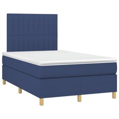 Atsperu gulta ar matraci un LED gaismām vidaXL, 120x200 cm, zils цена и информация | Кровати | 220.lv
