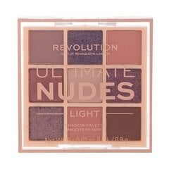 Acu ēnu palete Makeup Revolution Ultimate Nudes Eyeshadow Palette Light, 8.1 g cena un informācija | Acu ēnas, skropstu tušas, zīmuļi, serumi | 220.lv