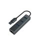 USB Centrmezgls Savio 3-port USB-A 3.1 Gen 1 Hub with RJ-45 Gigabit Ethernet cena un informācija | Adapteri un USB centrmezgli | 220.lv