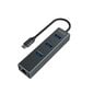 USB Centrmezgls Savio 3-port USB-C 3.1 GEN 1 hub with RJ-45 Gigabit Ethernet cena un informācija | Adapteri un USB centrmezgli | 220.lv