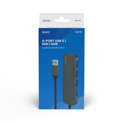 USB Centrmezgls Savio AK-53 4-Port USB 3.1 Gen 1 цена и информация | Адаптеры и USB разветвители | 220.lv