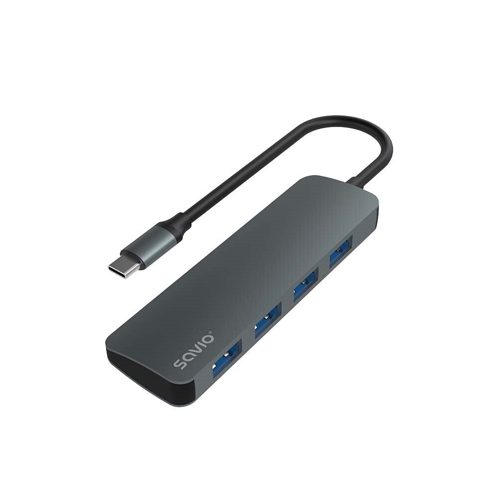 USB Centrmezgls Savio AK-53 4-Port USB-C 3.1 Gen 1 cena un informācija | Adapteri un USB centrmezgli | 220.lv