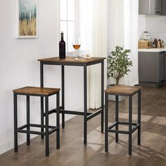 Bāra galds 60 x 60 x 90 cm., brūns/melns цена и информация | Кухонные и обеденные столы | 220.lv