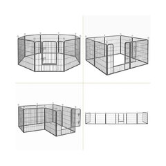 Клетка для собаки Feandrea, изготовлена из 8 панелей 77 х 80 см. цена и информация | Переноски, сумки | 220.lv