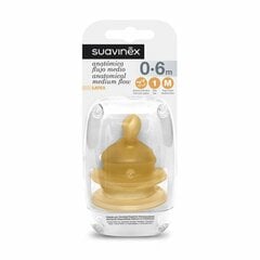 Pudeles nipelis Suavinex 0-6 mēneši 2 gb. (2 gb.) cena un informācija | Bērnu pudelītes un to aksesuāri | 220.lv