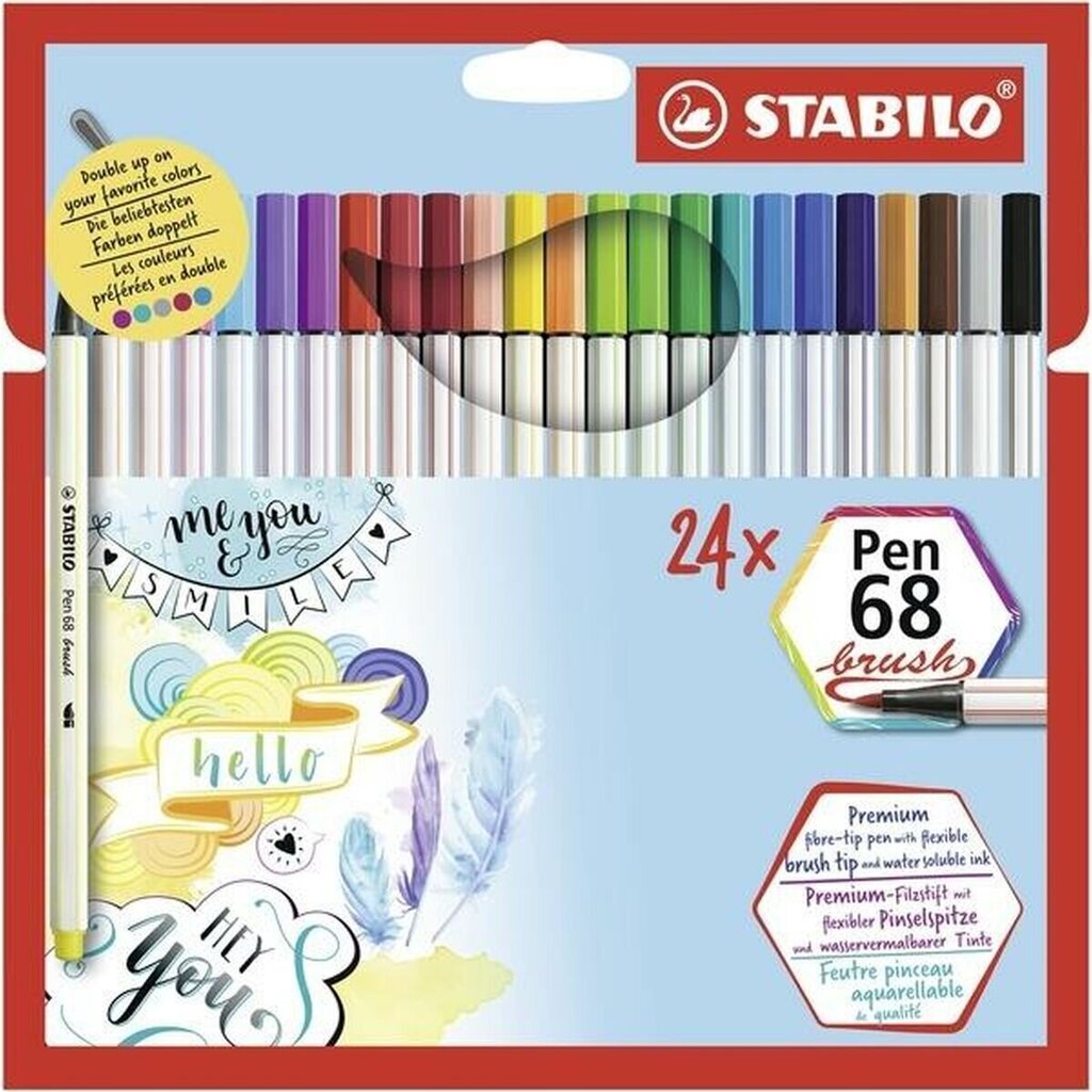Flomasteru Komplekts Stabilo Pen 68 brush Atvejis цена и информация | Modelēšanas un zīmēšanas piederumi | 220.lv