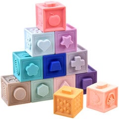 Мягкие сенсорные блоки, 12 шт. цена и информация | Игрушки для малышей | 220.lv