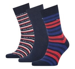 Мужские носки 3 пары в подарочной упаковке Tommy Hilfiger, темно-синие/красные 39-42 907170911 цена и информация | Мужские носки | 220.lv