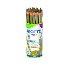 Цветные карандаши GIOTTO Mega Серебристый Позолоченный 24 Предметы цена и информация | Принадлежности для рисования, лепки | 220.lv