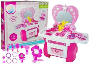 Skaistumkopšanas komplekts meitenēm Lean Toys Tualetes galdiņš ar aksesuāriem, rozā цена и информация | Игрушки для девочек | 220.lv