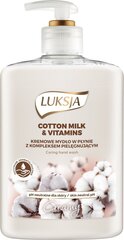 Krēmīgas šķidrās ziepes Luksja Creamy Cotton Milk & Vitamins, 500 ml cena un informācija | Ziepes | 220.lv