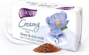 Увлажняющее кремовое мыло с экстрактом льна и рисовым молоком Luksja, 90 г цена и информация | Мыло | 220.lv