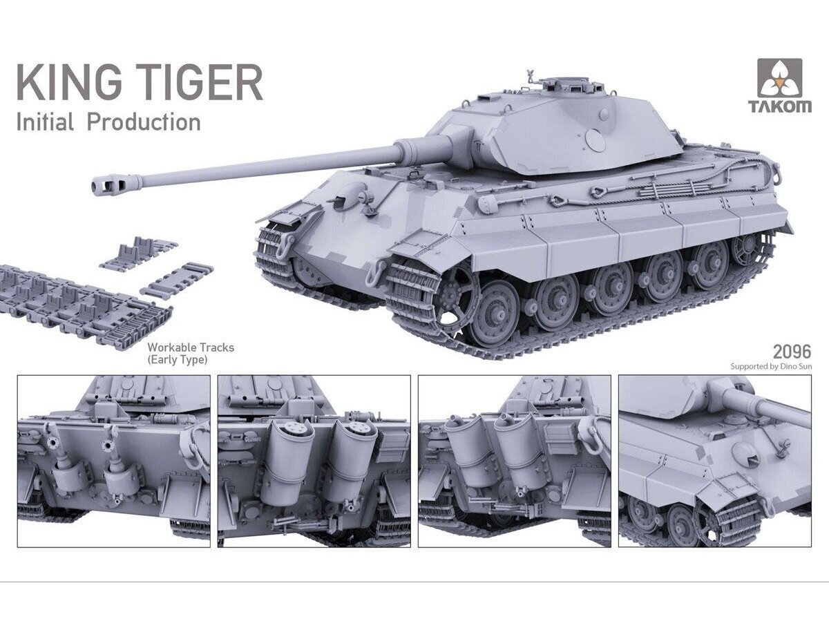 Takom - WWII German Heavy Tank King Tiger Inital production, 1/35, 2096 cena un informācija | Konstruktori | 220.lv