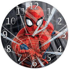 Настенное часы Reloj de Pared Brillo Spiderman 001 Marvel Negro цена и информация | Часы | 220.lv