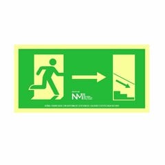 Знак Normaluz Evacuación escalera abajo derecha PVC (32 x 16 cm) цена и информация | Информационные знаки | 220.lv