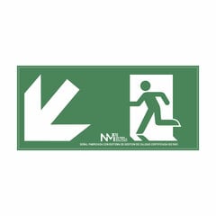 Zīme Normaluz Evacuación escalera abajo izquierda PVC (32 x 16 cm) cena un informācija | Informatīvās zīmes | 220.lv