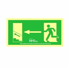 Знак Normaluz Evacuación escalera arriba izquierda PVC (32 x 16 cm) цена и информация | Информационные знаки | 220.lv