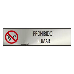 Zīme Normaluz Prohibido fumar Nerūsējošais tērauds (5 x 20 cm) cena un informācija | Informatīvās zīmes | 220.lv