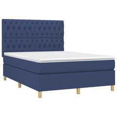 Atsperu gulta ar matraci un LED gaismām vidaXL, 140x190 cm, zils цена и информация | Кровати | 220.lv