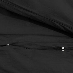 Gultasveļas komplekts vidaXL, melns, 200x200 cm, kokvilna cena un informācija | Gultas veļas komplekti | 220.lv