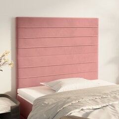vidaXL gultas galvgaļi, 2 gab., 90x5x78/88 cm, rozā samts cena un informācija | Gultas | 220.lv