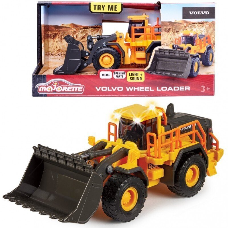 Buldozers Majorette GS Volvo 213723001, 21cm cena un informācija | Rotaļlietas zēniem | 220.lv