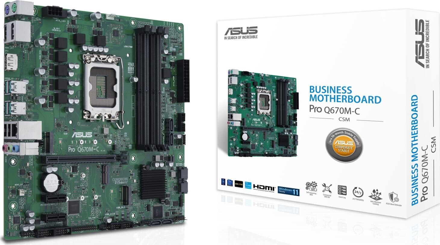 Asus Pro Q670M-C-CSM, Micro ATX, LGA1700, DDR5 cena un informācija | Mātesplates | 220.lv