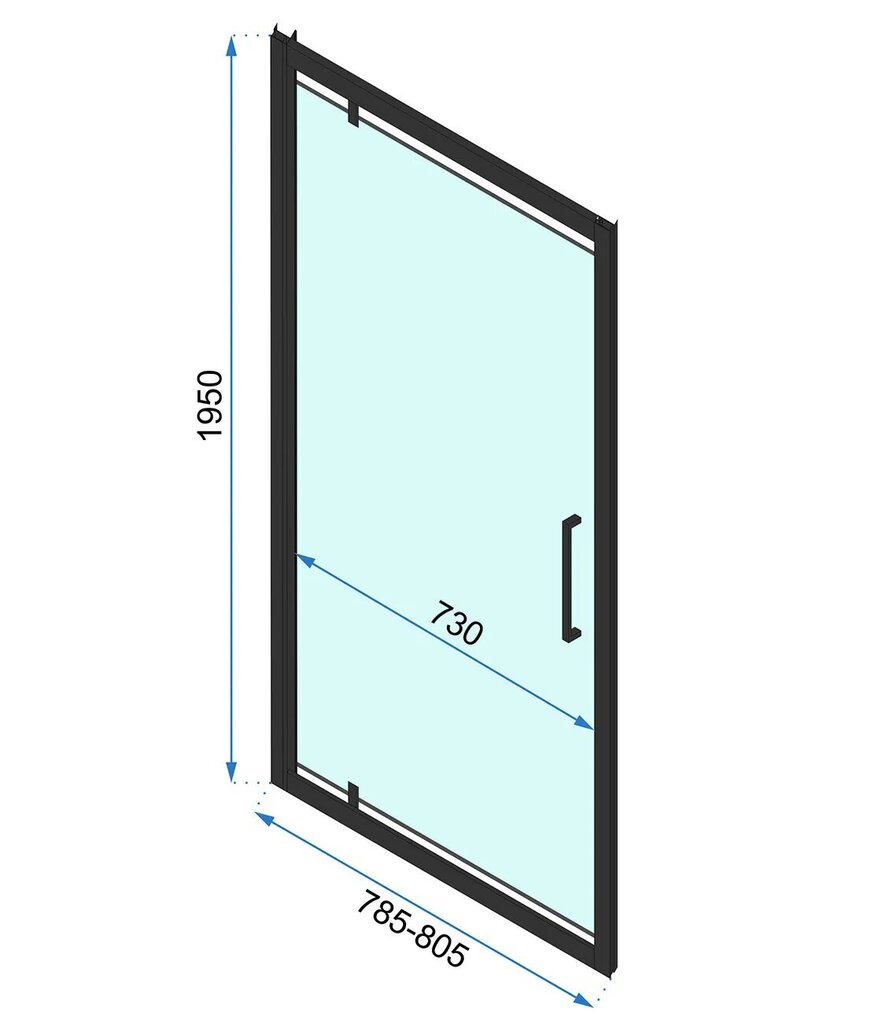 Dušas kabīne REA Rapid Swing Black, 80x80,90,100 cm цена и информация | Dušas kabīnes | 220.lv