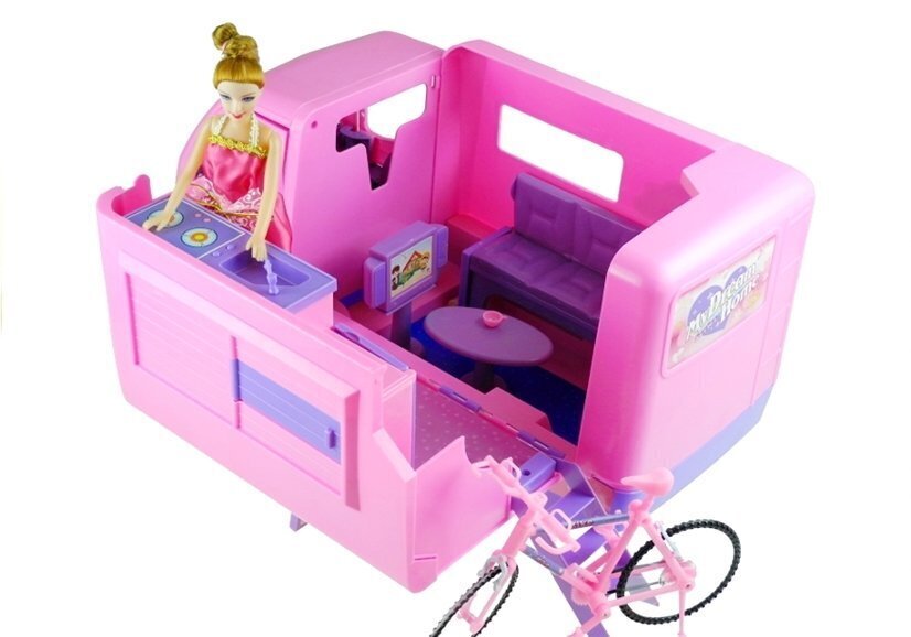 Transportlīdzeklis leļļu velosipēdam Lean Toys 50 cm, rozā cena un informācija | Rotaļlietas meitenēm | 220.lv