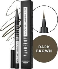 Карандаш для бровей Nanobrow Microblading Dark Brown, 1 мл цена и информация | Тушь, средства для роста ресниц, тени для век, карандаши для глаз | 220.lv