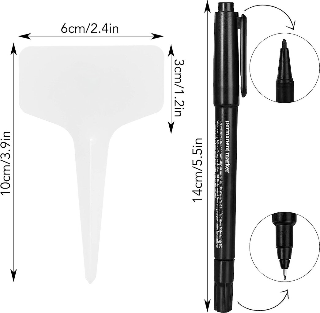 STECK etiķetes marķēšanai: Premium plastmasas augu spraudnis ar 120x stādītāju un pildspalvu - skaistas augu zīmes laika apstākļu necaurlaidīgam marķēšanai - plastmasas zīmes, lai marķētu savu cena un informācija | Dārza instrumenti | 220.lv