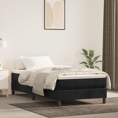 vidaXL atsperu gultas rāmis, melns samts, 80x200 cm cena un informācija | Gultas | 220.lv