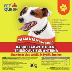 Rabbit Ear With Duck 80g кроличьи ушки с уткой NIAM NIAM,
Лакомство для собак всех пород и размеров цена и информация | Лакомства для собак | 220.lv