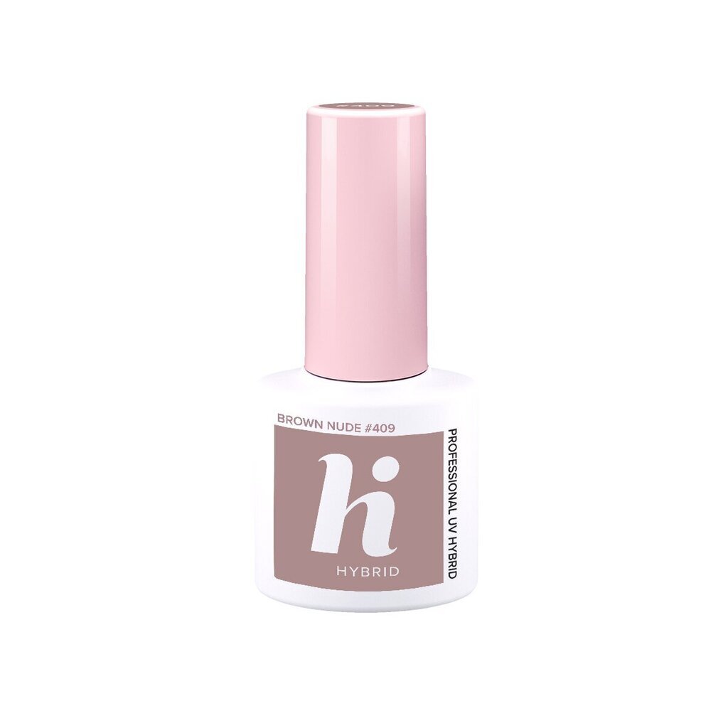 Hibrīda nagu laka Hi Hybrid Brown Nude 409, 5 ml цена и информация | Nagu lakas, stiprinātāji | 220.lv